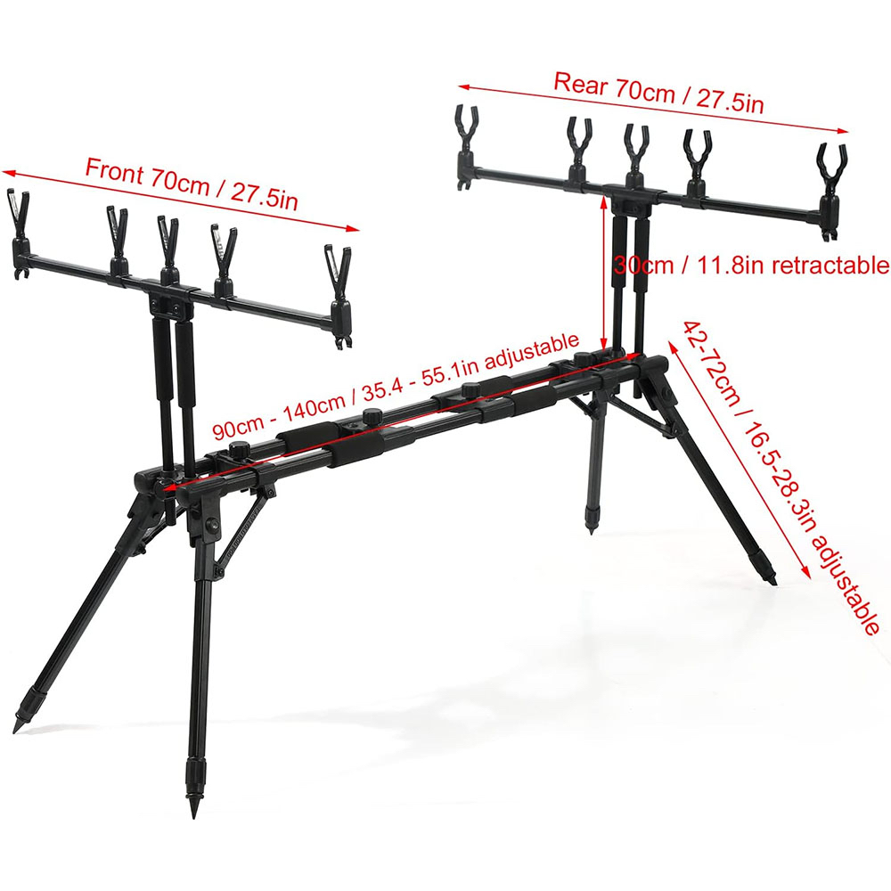 JSFUN  Adjustable 5-Rod Fishin - Fishing Rod Pod recension och pris