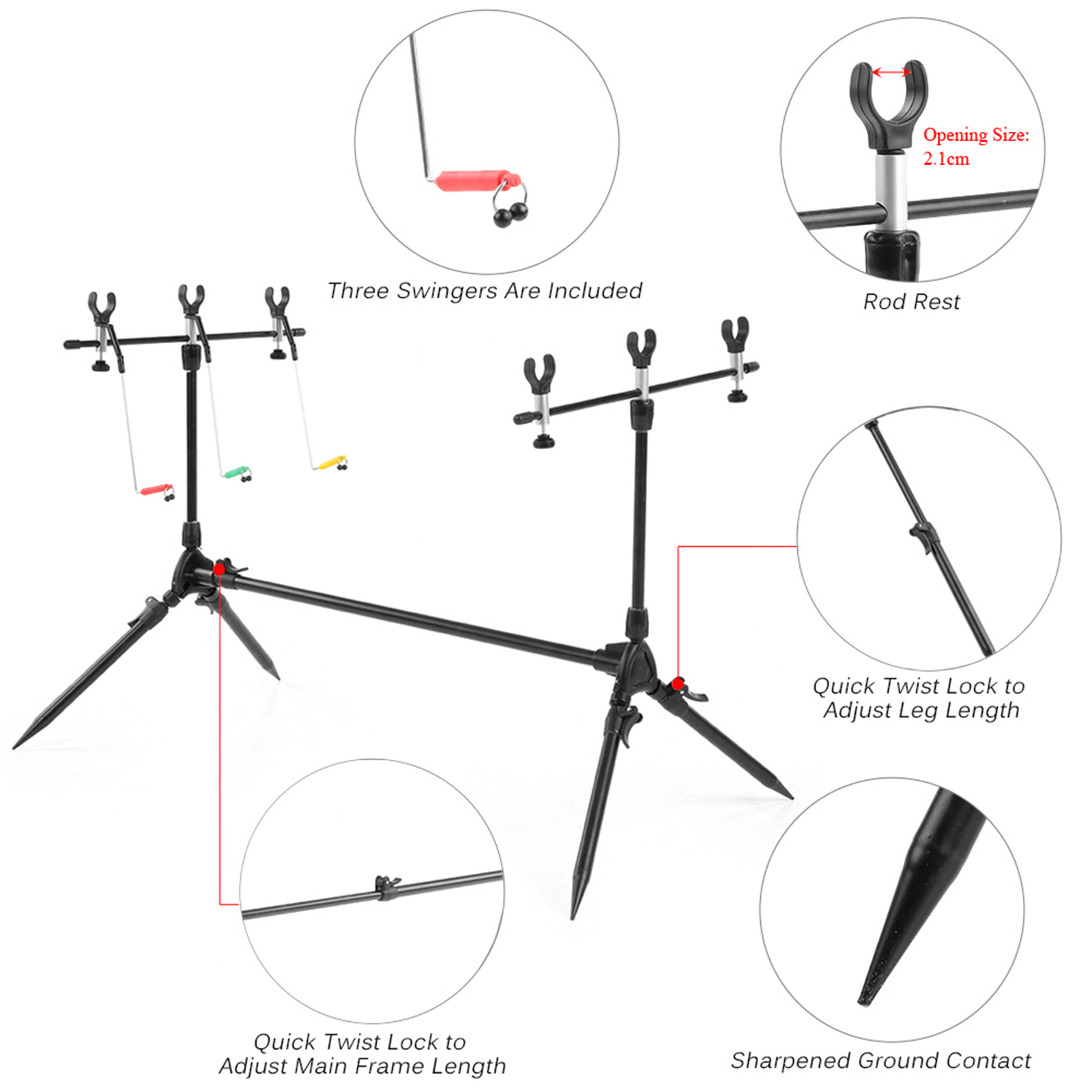 Lixada 3-in-1 Fishing Rod Pod  - Fishing Rod Pod recension och pris