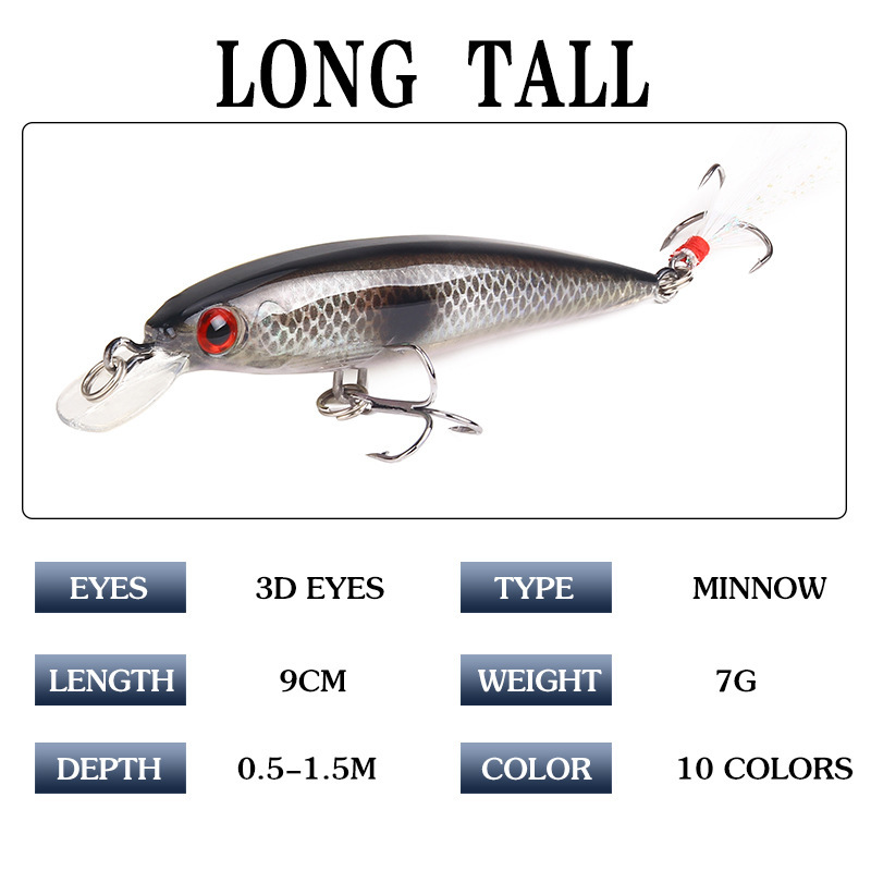 10 Colors Minnow Fishing Lure  - Fishing Equipment Japan recension och pris